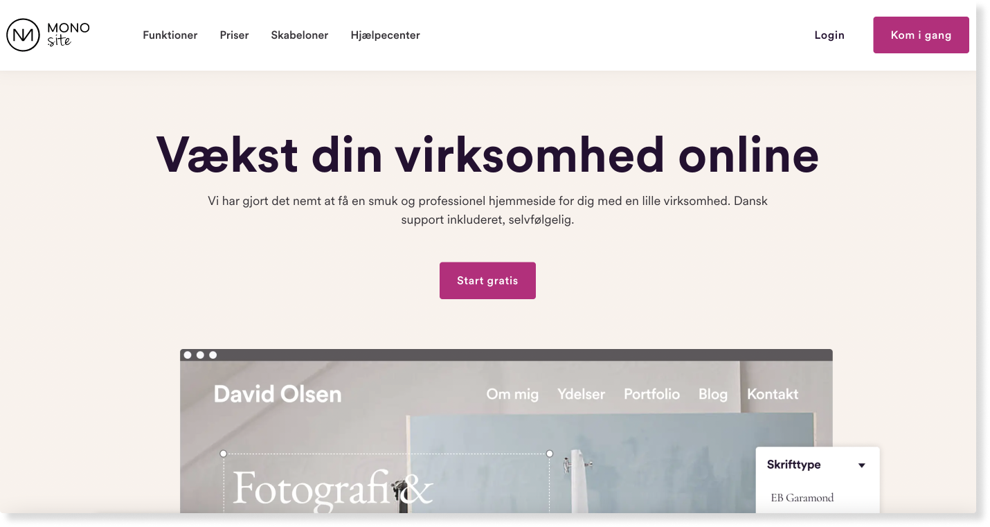 Mono.site - Vækst din virksomhed online - Build your business online