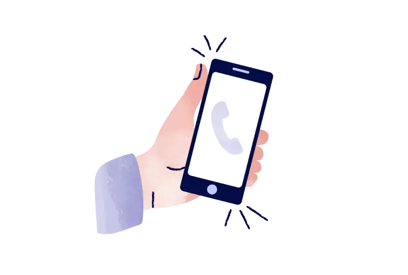 Image: Illustration of a hand holding a phone
