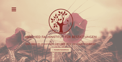 Mono Best Website Competition 2022 Showcase - Bestattungen abschied