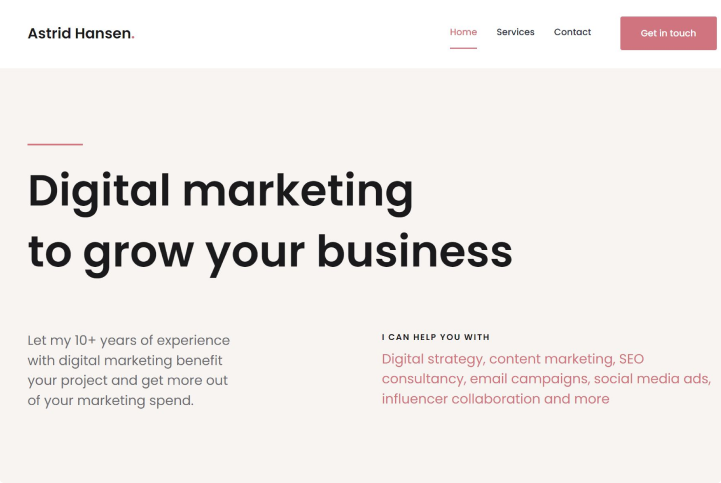 Digital marketing whitelabel website template for resellers