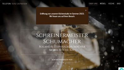 Mono Best Website Competition 2023 Showcase - Schreinermeister Schumacher Möbel-Küche-Bad