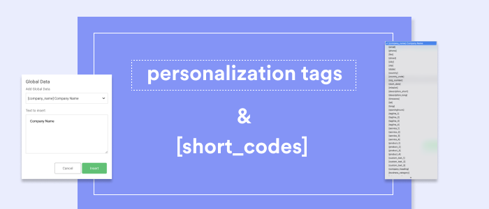 The text: Personalization tags and <span data-mono-global=