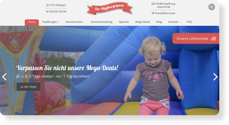 Mono Best Website Competition - Conversions - Der Hüpfburgexperte