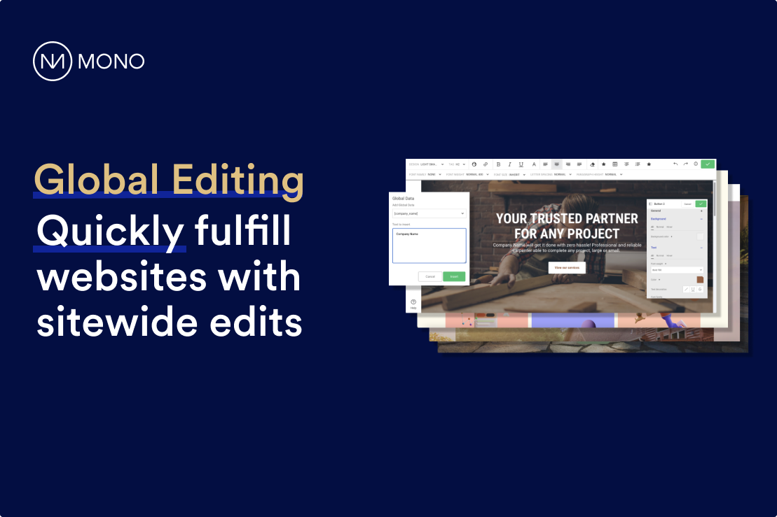 Global Editing: Quickly fulfill websites with sitewide edits