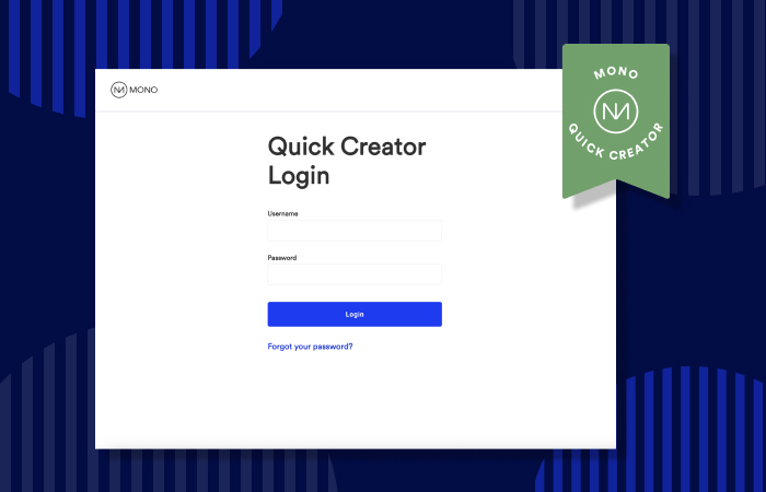 Quick Creator login page