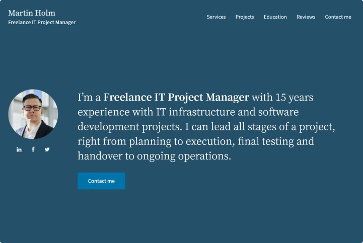 Freelance IT Project Manager White Label Website Template